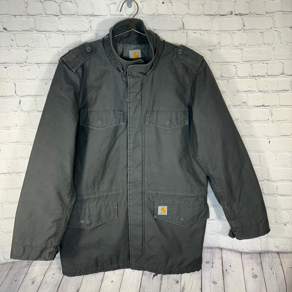 Carhartt WIP Hickman Coat Mens Charcoal Black Field Jacket I013607 Medium